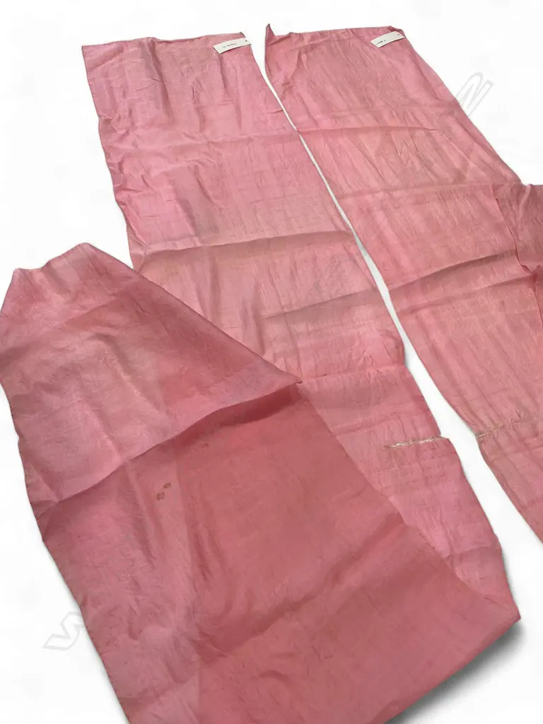 Shawl - silk - in two parts - India - each 204 x 37cm Image 1++